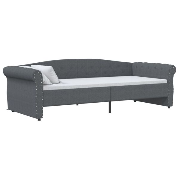 vidaXL Dormeuse con Presa USB Grigio Scuro in Tessuto 90x200 cm