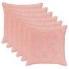 vidaXL Federa 6 pz HOUTEN Rosa 55 x 55 cm Pelliccia di Coniglio Finta