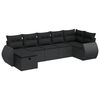 vidaXL Set Divani da Giardino con Cuscini 7pz Nero Polyrattan