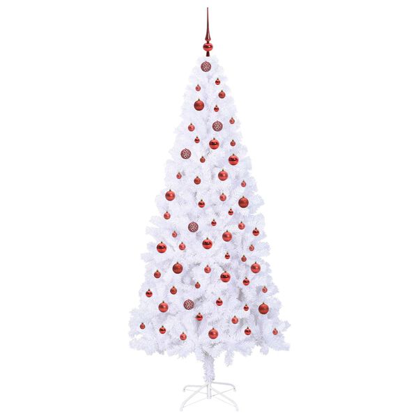 vidaXL Albero di Natale artificiale Bianco 210 cm PVC e Acciaio
