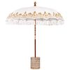 vidaXL Ombrello balinese con base Crema 215 x 215 x 260 cm