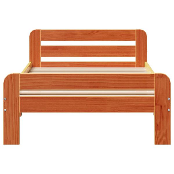 vidaXL Letto senza Materasso Marrone Cera 75x190 cm in Legno di Pino