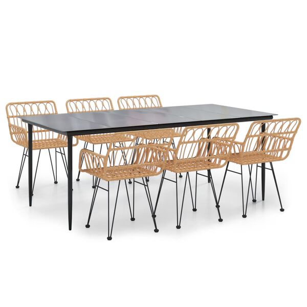 vidaXL Set da Pranzo da Giardino 7 pz in Polyrattan