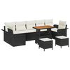 vidaXL Set Divano da Giardino 10 pz Nero polyrattan