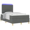 vidaXL Letto a Sorgente LED Grigio scuro 120 x 200 cm Tessuto