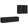 vidaXL Set di Mobili Porta TV 4 pz Nero in Legno Multistrato