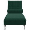 vidaXL Chaise Longue Massaggi con Capezzale Verde Scuro in Velluto