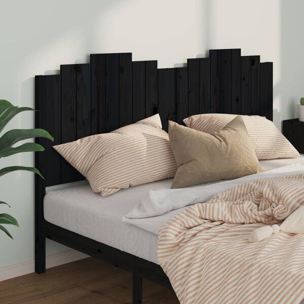 vidaXL Testiera per Letto Nera 186x4x100 cm in Legno Massello di Pino