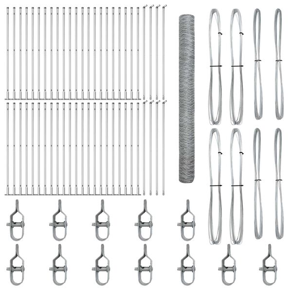 vidaXL Palo della recinzione Argento 100 x 1,4 m (rete da 36 mm)