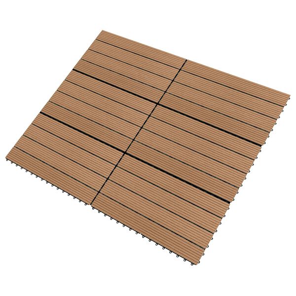 vidaXL Piastrella per Decking 6 pcs Marrone 60 x 30 cm WPC