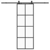 vidaXL Porta Scorrevole con Ferramenta Nera 76x205 cm in Vetro ESG