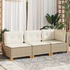 vidaXL Divano da Giardino con Cuscini a 3 Posti Beige in Polyrattan