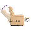 vidaXL Poltrona Alzapersona Massaggiante Crema in Tessuto Microfibra