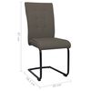 vidaXL Sedie da Pranzo a Sbalzo 2 pz Grigio Talpa in Tessuto