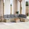 vidaXL Set Divano da Giardino con cuscino 9 pcs Beige Poly Rattan