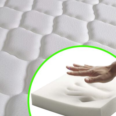vidaXL Letto con Materasso Memory Foam Bianco in Similpelle 180x200 cm