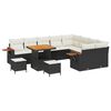 vidaXL Set Divano da Giardino 12 pcs Nero polyrattan