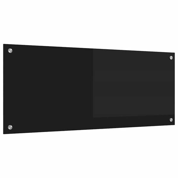 vidaXL Rivestimento da Cucina Nero 100 x 40 cm vetro temperato
