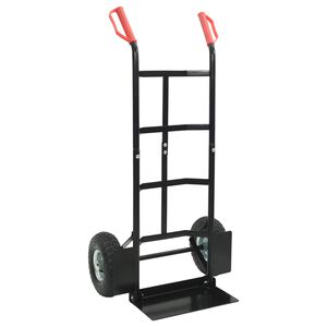 vidaXL Carrello Pieghevole Estensibile Nero e Rosso 57 x 46 x 113 cm