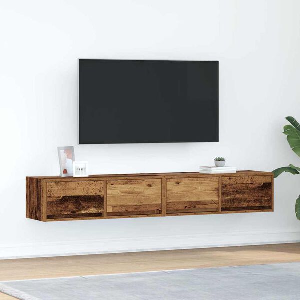 vidaXL Mobili Porta TV 2 pz Legno Antico 80x31x25,5 cm in Truciolato