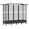 vidaXL Letto Rialzato con Griglia e Tetto Marrone 203,5 x 40 x 129 cm