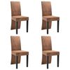 vidaXL Sedie da Pranzo 4 pz Marroni in Similpelle Scamosciata