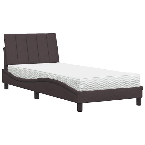 vidaXL Letto con Materasso Hanko Marrone Scuro 80x200 cm in Tessuto
