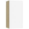 vidaXL Mobili TV 2pz Bianco e Rovere Sonoma 30,5x30x60 cm Multistrato