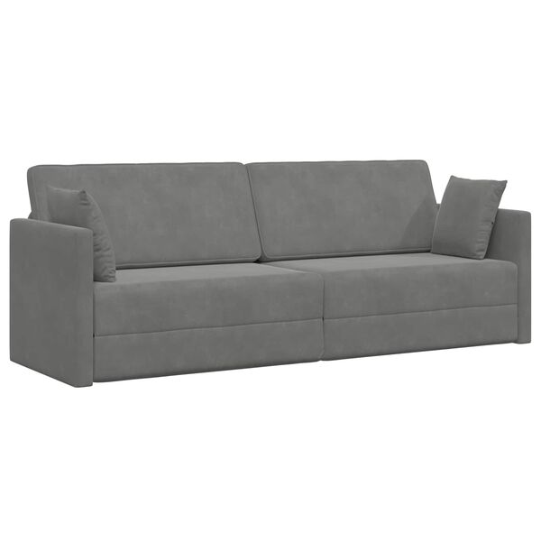 vidaXL Divano-letto da pavimento 200cm Grigio scuro Velluto