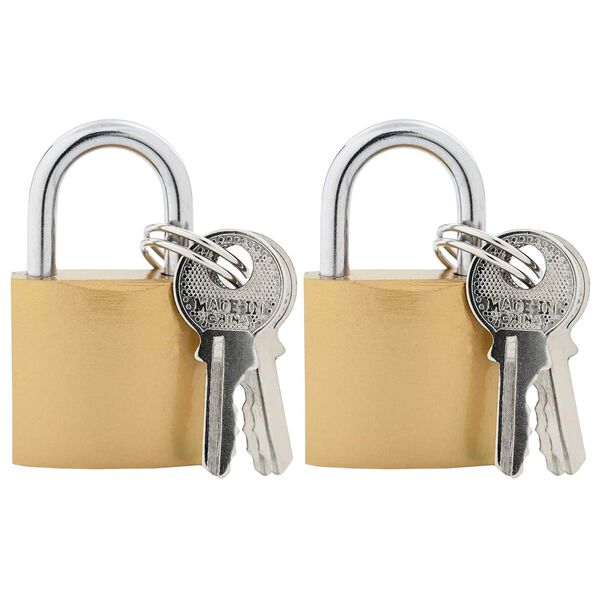 vidaXL U Lock con Chiavi 2 pcs Ottone Ferro