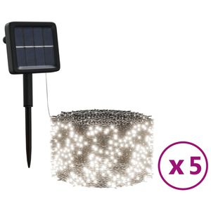 vidaXL Luci Solari Fatate 5 pz 5x200 LED Bianco Freddo Interni Esterni