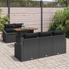 vidaXL Set Divano da Giardino con archiviazione 6 pcs Nero Poly Rattan