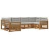 vidaXL Set di divani da esterno 6 pcs Naturale e Grigio Chiaro