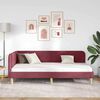 vidaXL Cornice del letto ad angolo Rosso Vino 90 x 200 cm Tessuto