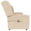 vidaXL Poltrona Massaggiante Reclinabile a 2 Posti Crema Tessuto