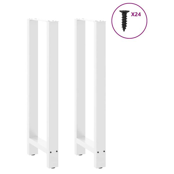 vidaXL Gambe per tavolo da bar bianche 2 pz 50x(110-111) cm in acciaio