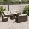 vidaXL Set Divani da Giardino 9pz con Cuscini Marrone in Polyrattan