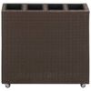 vidaXL Letto Rialzato con 4 Vasi 80x22x79 cm in Polyrattan Marrone