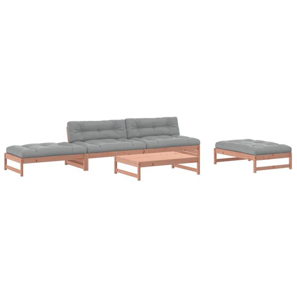 vidaXL Set Divani Giardino 5 pz con Cuscini Legno Massello di Douglas