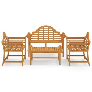 vidaXL Set Salotto per Giardino 4pz Legno Massello di Teak