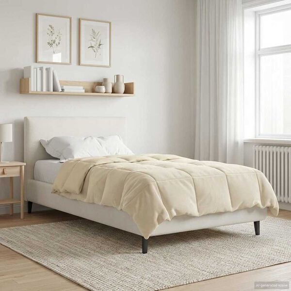 vidaXL Duvet Invernale Trapuntato Crema 155 x 200 cm Microfibra