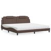 vidaXL Letto Viana con Materasso Marrone 200x200cm in Similpelle