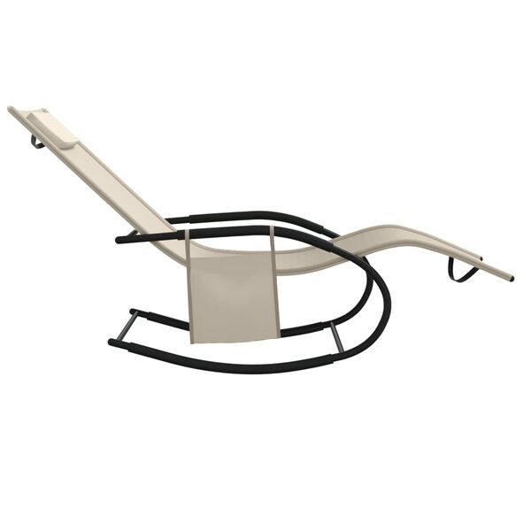 vidaXL Lettino Prendisole a Dondolo in Acciaio e Textilene Crema