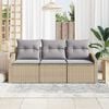 vidaXL Set Divano da Giardino 3 pcs Beige e Grigio Chiaro polyrattan