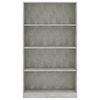 vidaXL Libreria 4 Ripiani Grigio Cemento 80x24x142cm Legno Multistrato