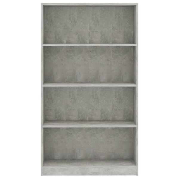 vidaXL Libreria 4 Ripiani Grigio Cemento 80x24x142cm Legno Multistrato