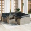 vidaXL Set Divano da Giardino 9 pcs Grigio chiaro Poly Rattan