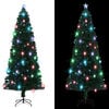 vidaXL Albero di Natale Preilluminato con Supporto e LED 240 cm Fibra Ottica