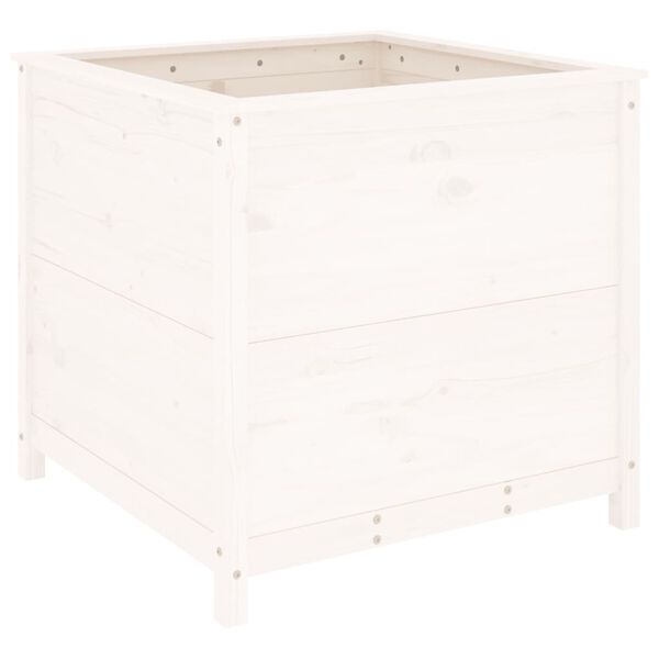 vidaXL Fioriera da Giardino Bianca 82,5x82,5x78cm Legno Massello Pino