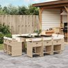 vidaXL Set da Pranzo da Giardino 11 pz con Cuscini Beige in Polyrattan